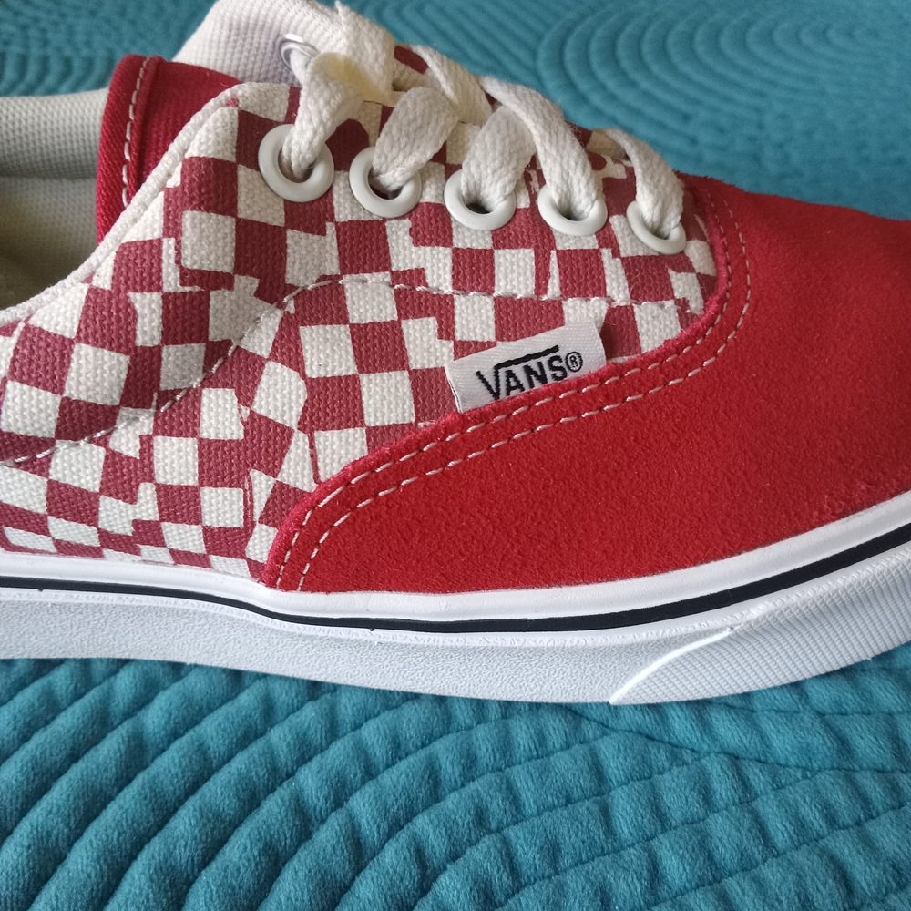 Vans Red & White Checkered Shoes Suede & Canvas W8/M6.5 - Picture 6 of 11